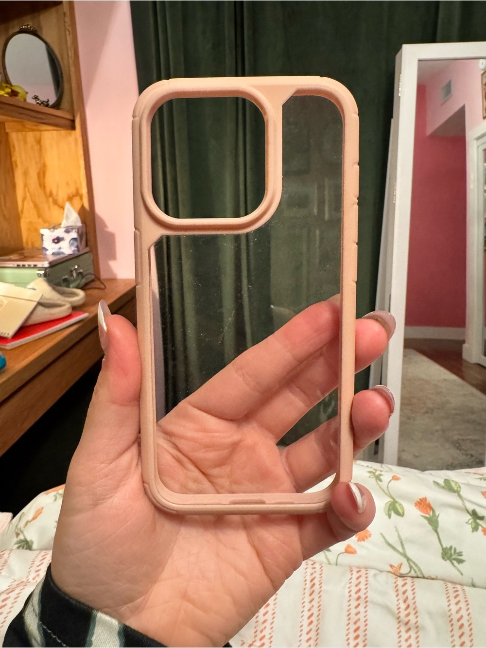 Amazon Clear Phone Case with Blush Pink Bumper - Picture 2 of 2